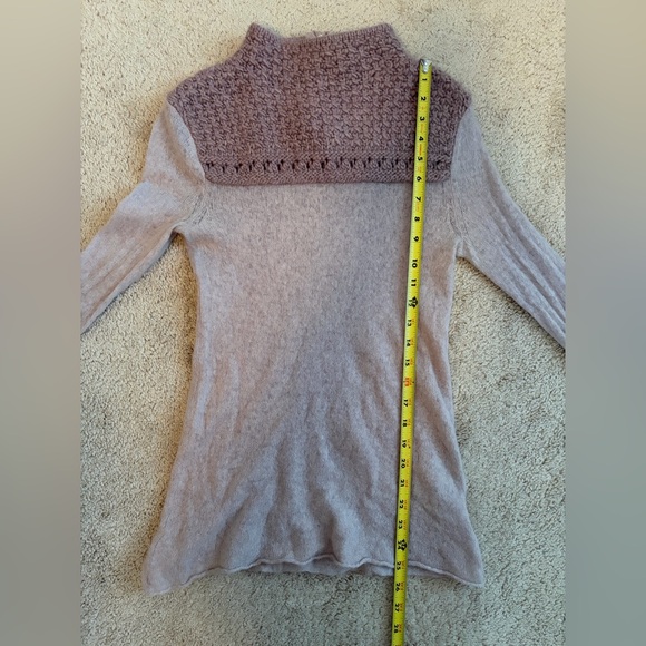 TORY BURCH Women's Marnie Sweater Size Small-Champagne/Blush Alpaca Wool Blend - Picture 9 of 10